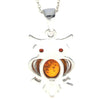 925 Sterling Silver & Baltic Amber Wise Owl Pendant - GL359