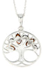 925 Sterling Silver Tree of Life with Genuine Baltic Amber Gemstones - GL363