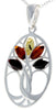 925 Sterling Silver & Baltic Amber Tree of Life Oval Pendant - GL364