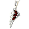 925 Sterling Silver & Genuine Baltic Amber Lucky Angel Wing Pendant - GL367S