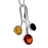 925 Sterling Silver & Genuine Baltic Amber Modern  Pendant  GL372