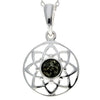 925 Sterling Silver & Baltic Amber Celtic Pendant - GL376