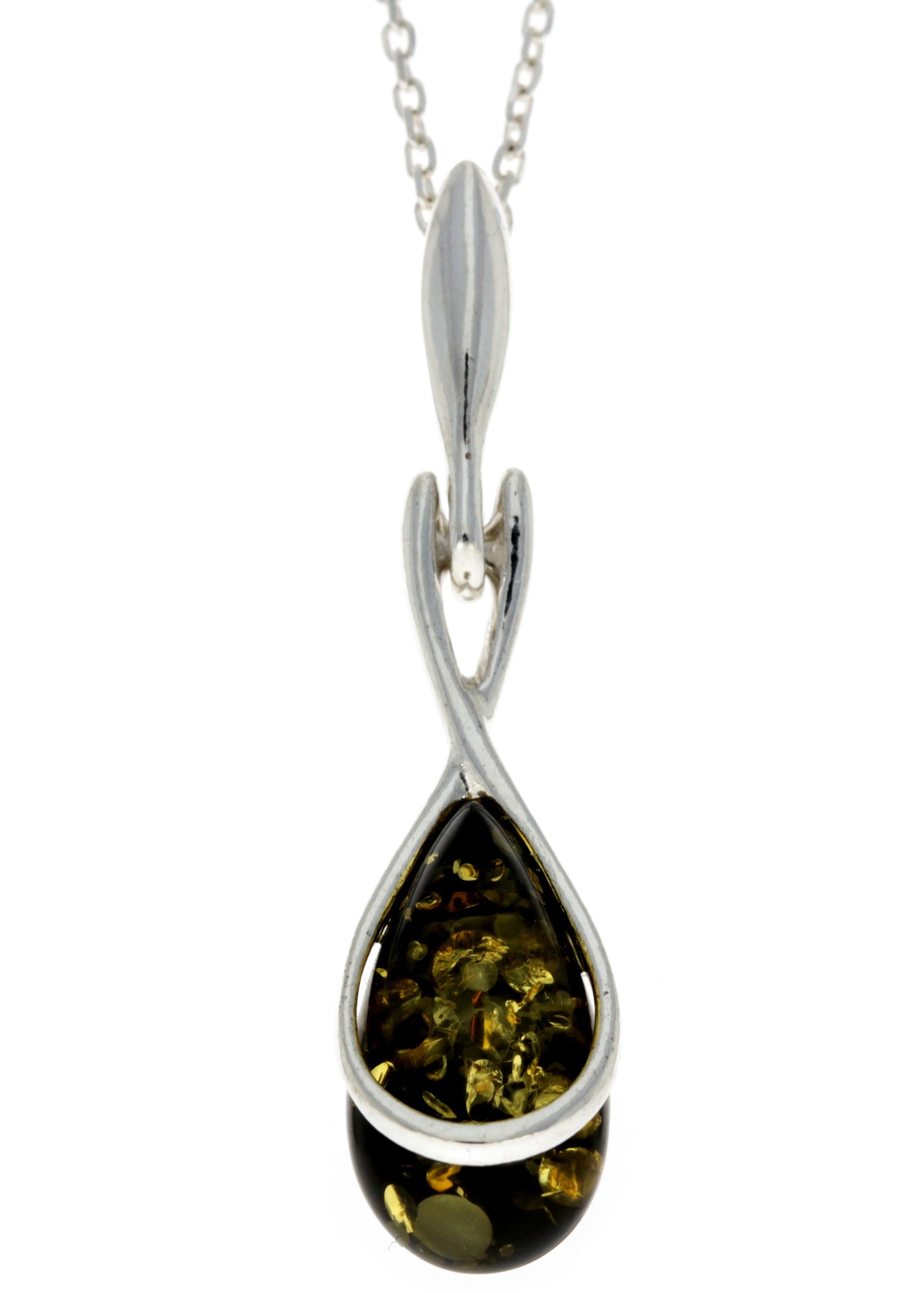 925 Sterling Silver Modern Pendant with Baltic Amber - GL381