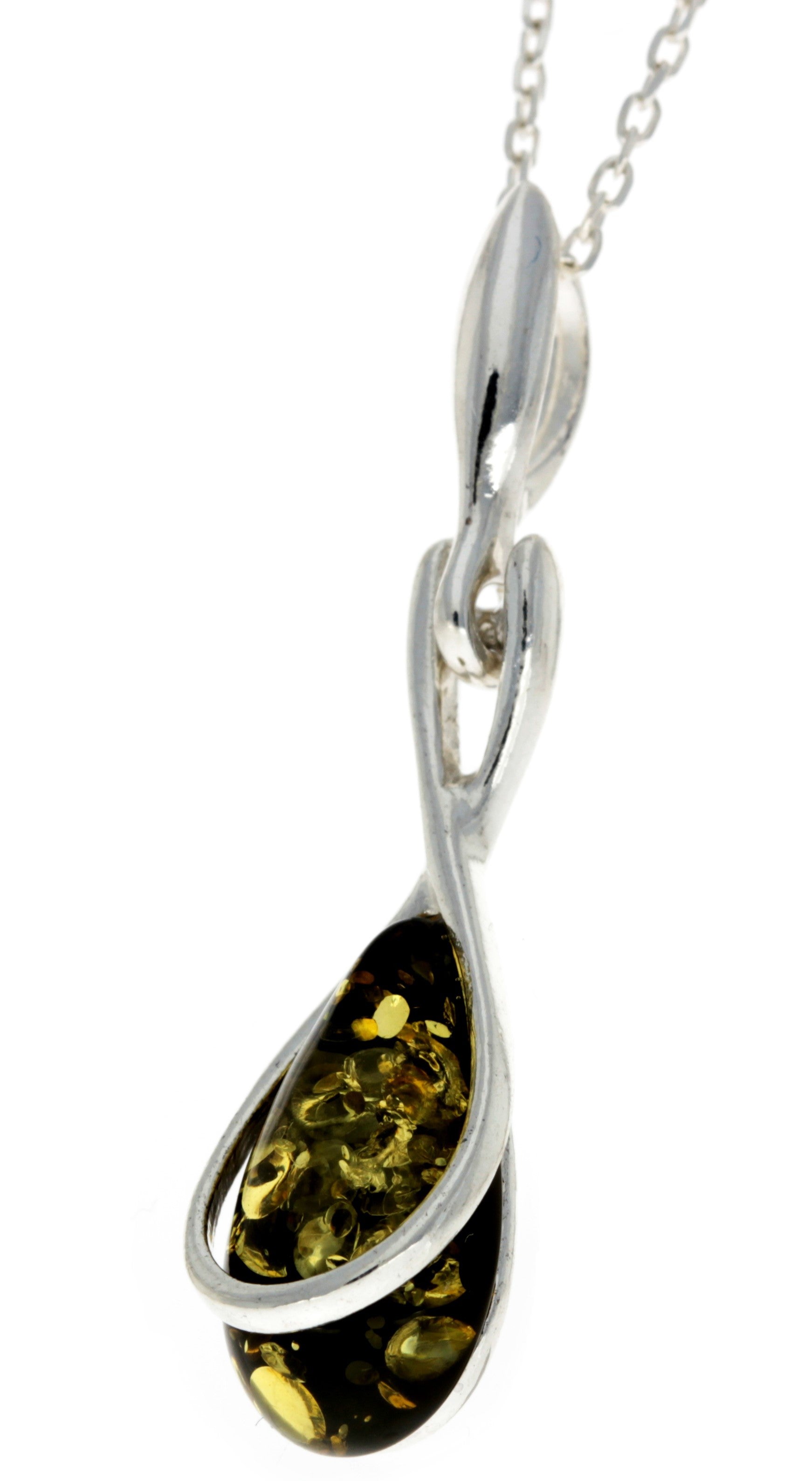 925 Sterling Silver Modern Pendant with Baltic Amber - GL381