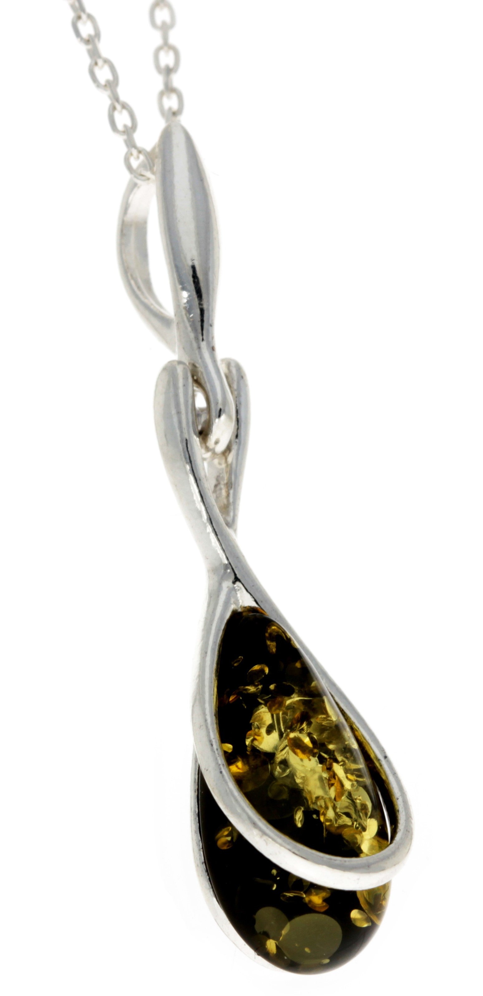 925 Sterling Silver Modern Pendant with Baltic Amber - GL381