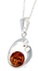 925 Sterling Silver Modern Pendant with Baltic Amber - GL382