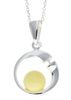 925 Sterling Silver Modern Pendant with Baltic Amber - GL382