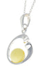 925 Sterling Silver Modern Pendant with Baltic Amber - GL382