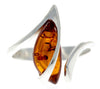 Designer Adjustable size Amber Ring GL402 - SilverAmberJewellery