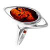 925 Sterling Silver & Baltic Amber Modern Adjustable Ring - GL403