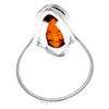 925 Sterling Silver & Baltic Amber Modern Adjustable Ring - GL403