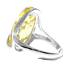 925 Sterling Silver & Genuine Baltic Amber Adjustable Ring GL423A