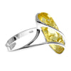 925 Sterling Silver & Genuine Baltic Amber Adjustable Ring GL423A