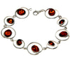 925 Sterling Silver & Genuine Baltic Amber Modern Bracelet 19 cm  - GL504