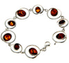 925 Sterling Silver & Genuine Baltic Amber Modern Bracelet 19 cm  - GL504