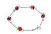 925 Sterling Silver & Baltic Amber Modern Bracelet - GL516