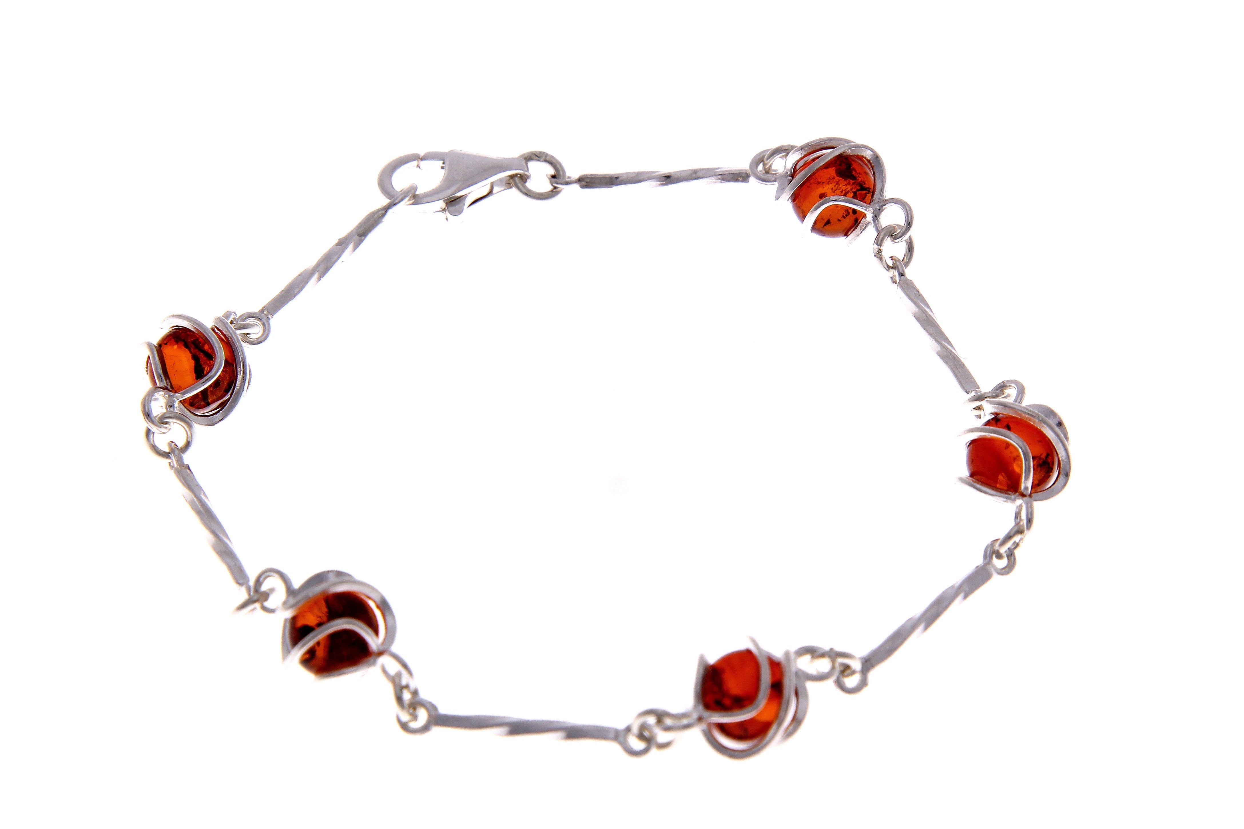 925 Sterling Silver & Baltic Amber Modern Bracelet - GL516