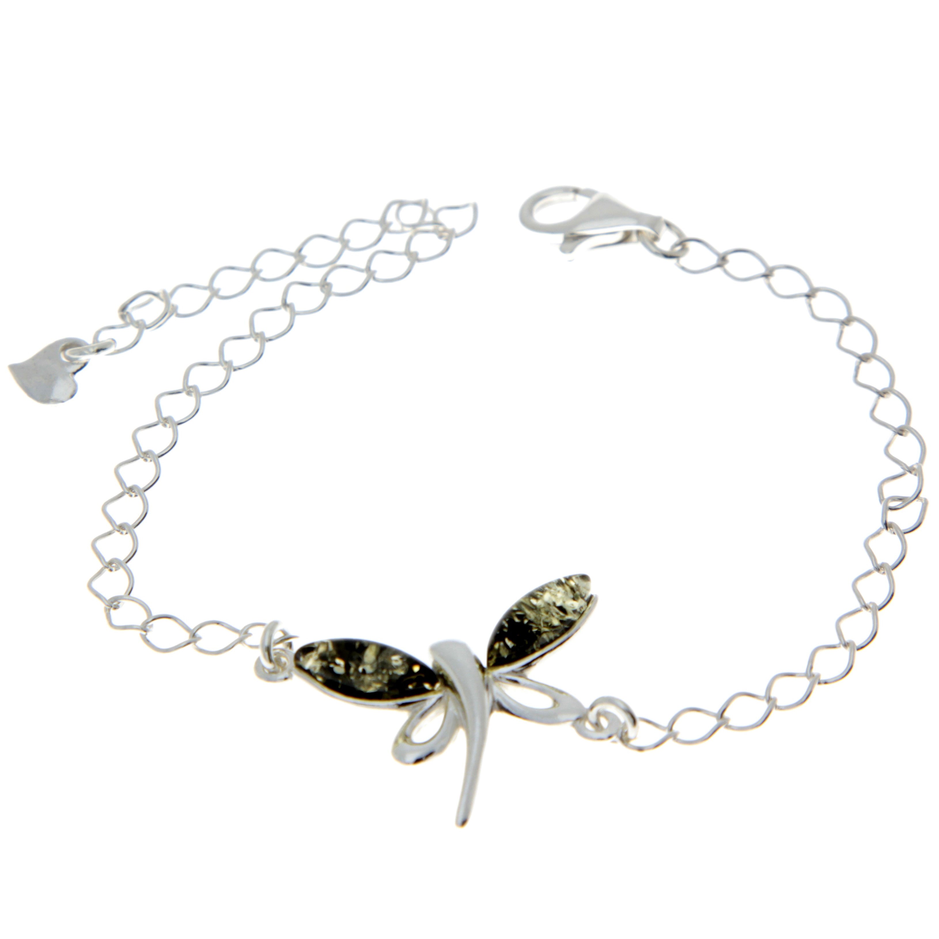 Beautiful Designer Silver Butterfly Bracelet set with Baltic Amber - GL534