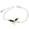 Beautiful Designer Silver Butterfly Bracelet set with Baltic Amber - GL534