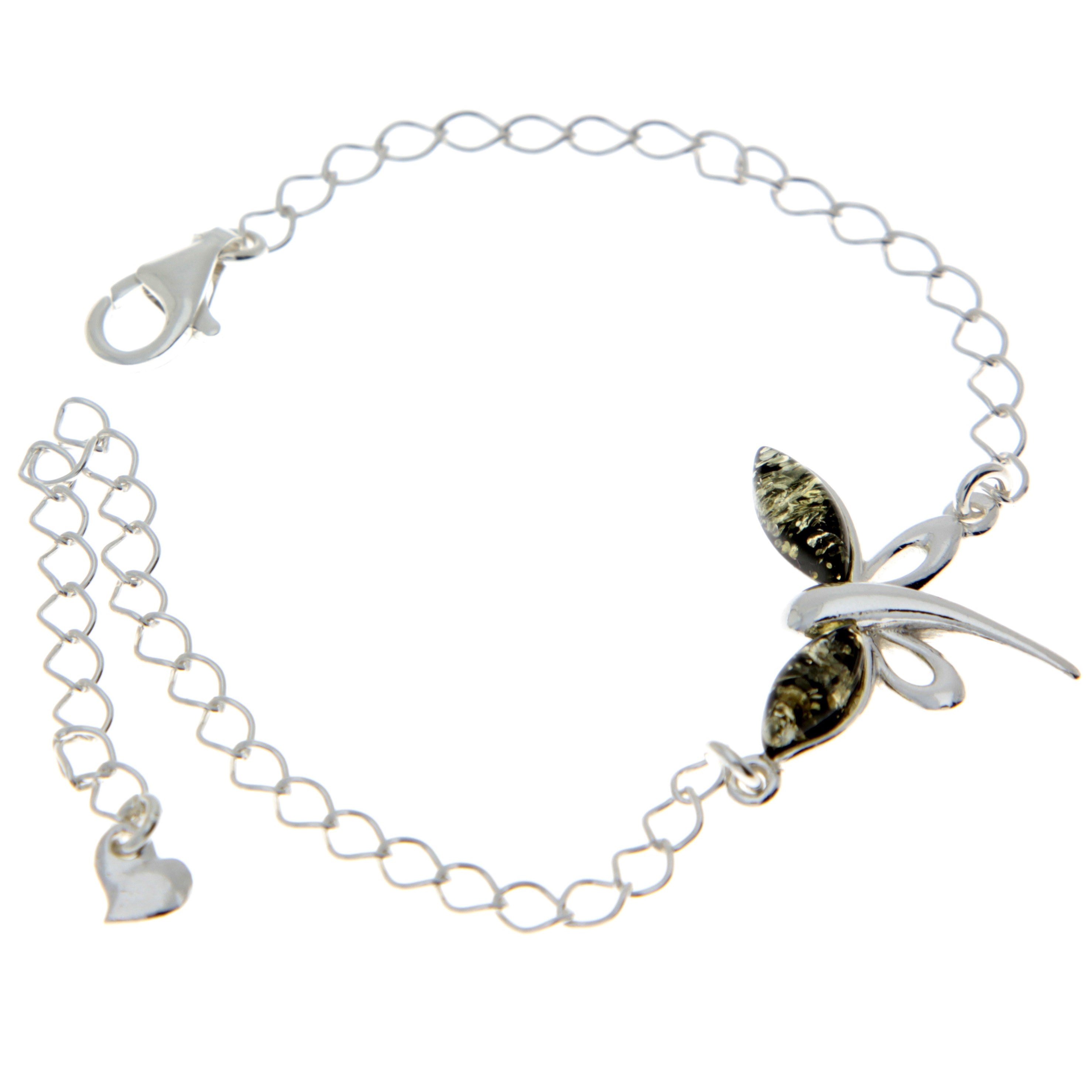 Beautiful Designer Silver Butterfly Bracelet set with Baltic Amber - GL534