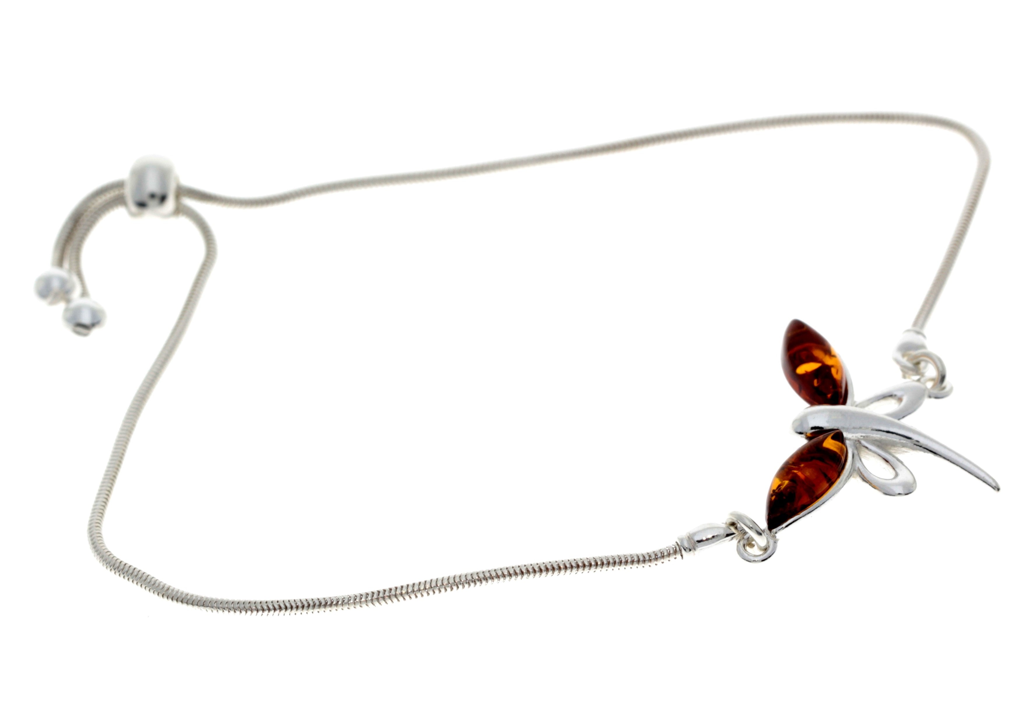 Beautiful Designer Silver Butterfly Bracelet set with Baltic Amber - GL534