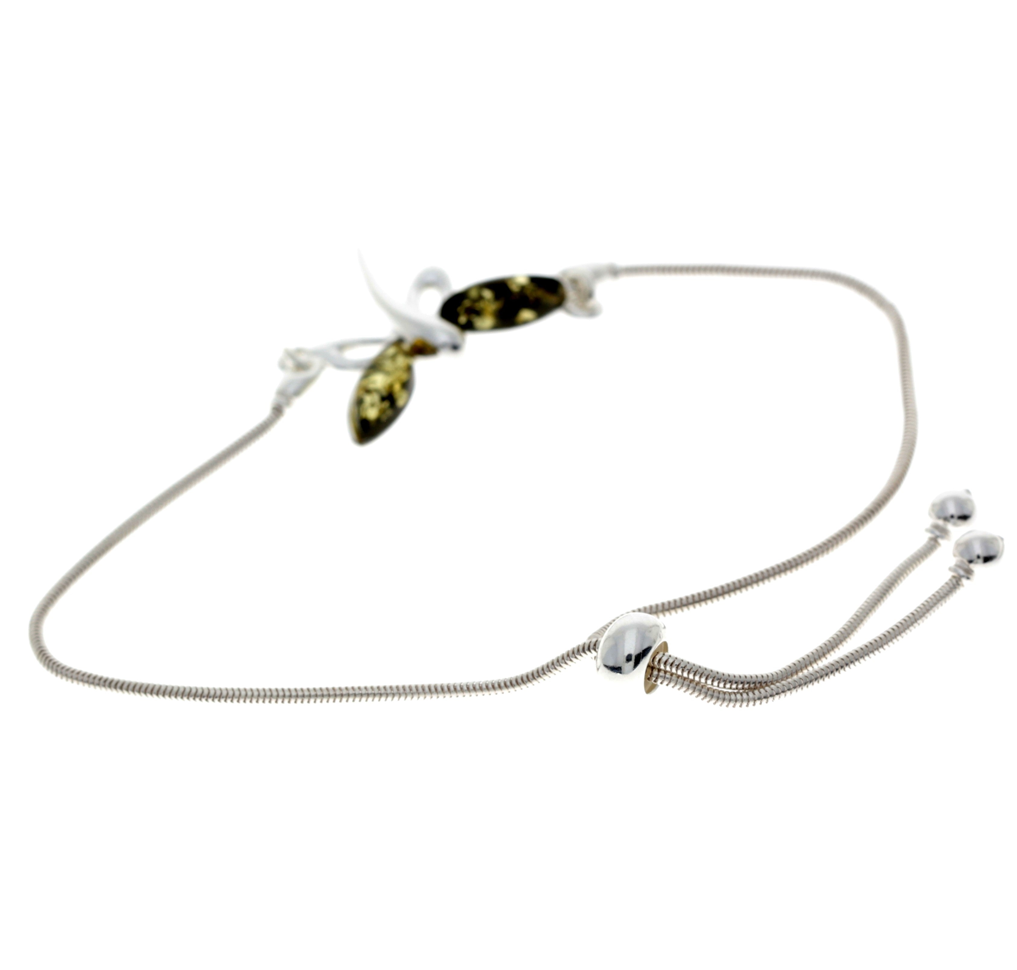 Beautiful Designer Silver Butterfly Bracelet set with Baltic Amber - GL534