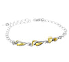 925 Sterling Silver & Baltic Amber Modern Adjustable Bracelet 21 cm - GL536