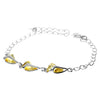 925 Sterling Silver & Baltic Amber Modern Adjustable Bracelet 21 cm - GL536