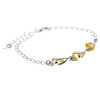 925 Sterling Silver & Baltic Amber Modern Adjustable Bracelet 21 cm - GL536