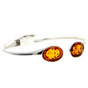 Modern  Designer Silver Bangle with 3 Baltic Amber Stones - GL540