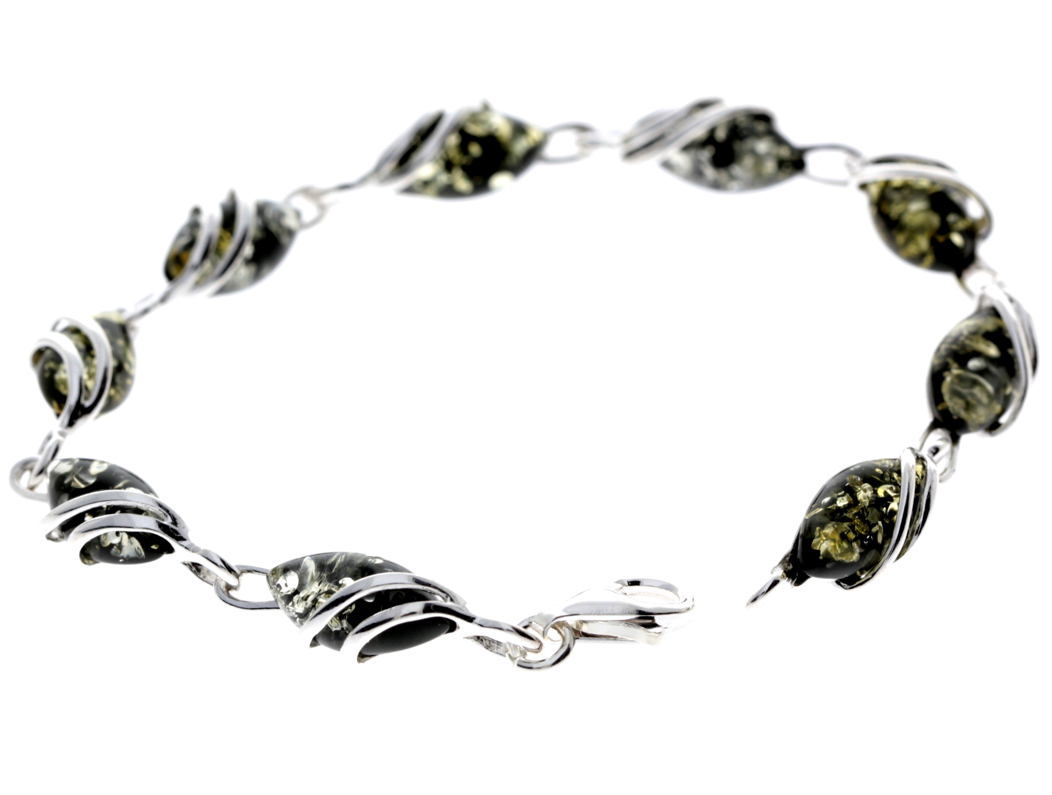 Beautiful Designer Silver Bracelet set with Baltic Amber - GL543