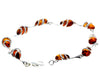 925 Sterling Silver & Genuine Baltic Amber Modern Link Bracelet - GL557