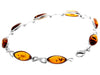 925 Sterling Silver & Genuine Baltic Amber Infinity Classic Bracelet 19.5 cm - GL561