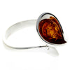 925 Sterling Silver & Genuine Baltic Amber Modern Ring - GL732