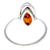 925 Sterling Silver & Genuine Baltic Amber Modern Ring - GL745