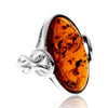 925 Sterling Silver & Genuine Baltic Amber Celtic Classic Ring - GL756