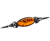 925 Sterling Silver & Genuine Baltic Amber Classic Celtic Brooch - GL804