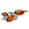 925 Sterling Silver & Genuine Baltic Amber Classic Brooch - GL812