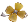 925 Sterling Silver & Genuine Baltic Amber Lucky Clover Brooch - GL819