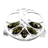 925 Sterling Silver & Genuine Baltic Amber Tree of Life Brooch - GL824