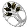 925 Sterling Silver & Genuine Baltic Amber Tree of Life Brooch - GL824