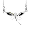 925 Sterling Silver & Genuine Baltic Amber Butterfly Modern Necklace - GL925