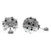 925 Sterling Silver & Green Zirconia Ball Plug Earrings - GS001