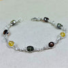 925 Sterling Silver & Genuine Baltic Amber Bracelet Link 21.5 cm  - 3178