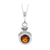 925 Sterling Silver & Genuine Baltic Amber Cute Ladybird Pendant- K226