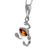 925 Sterling Silver & Genuine Baltic Amber Classic Scorpio Pendant - K278