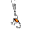 925 Sterling Silver & Genuine Baltic Amber Classic Scorpio Pendant - K278