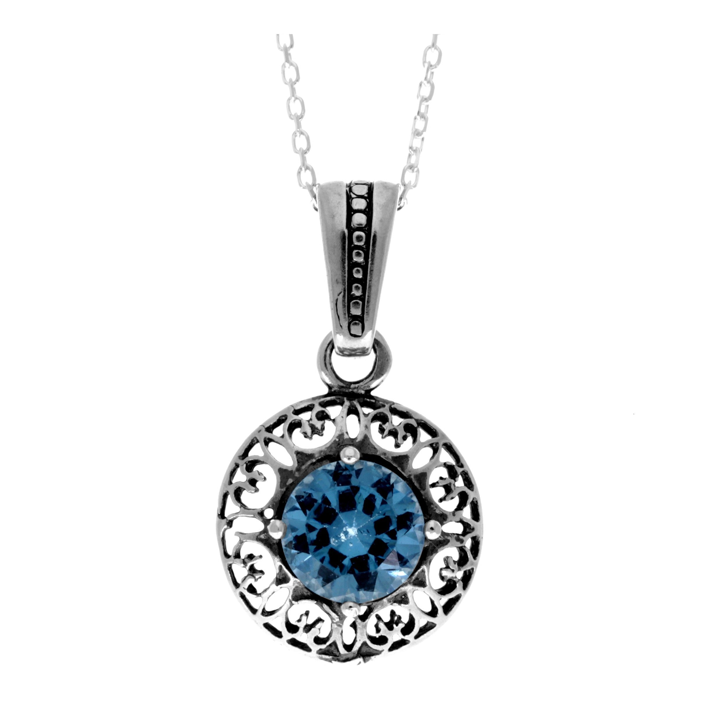 925 Sterling Silver &  with Cubic Zirconia's Modern Pendant -KSP06