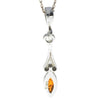 925 Sterling Silver & Genuine Baltic Amber Classic Pendant - M301