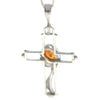925 Sterling Silver & Genuine Baltic Amber Cross Pendant - M330